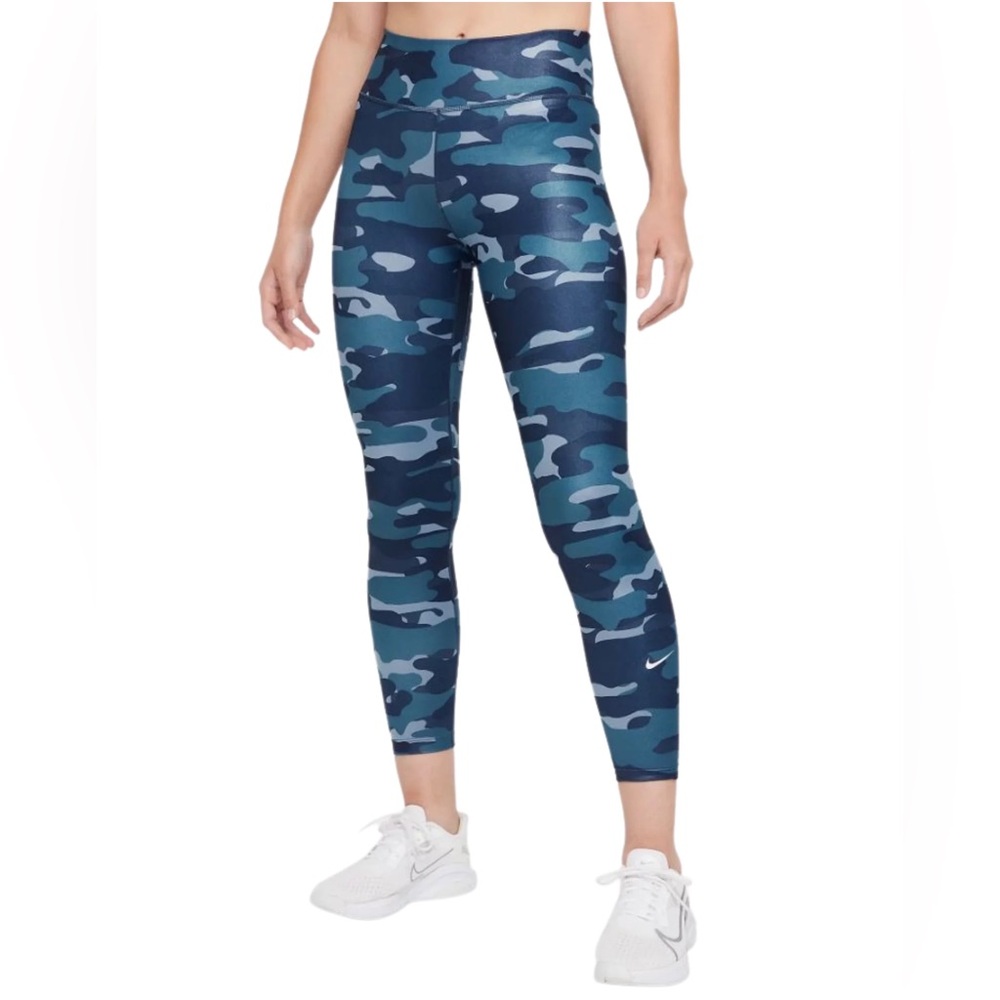 Nike One Training Leggings Blue Camo Small